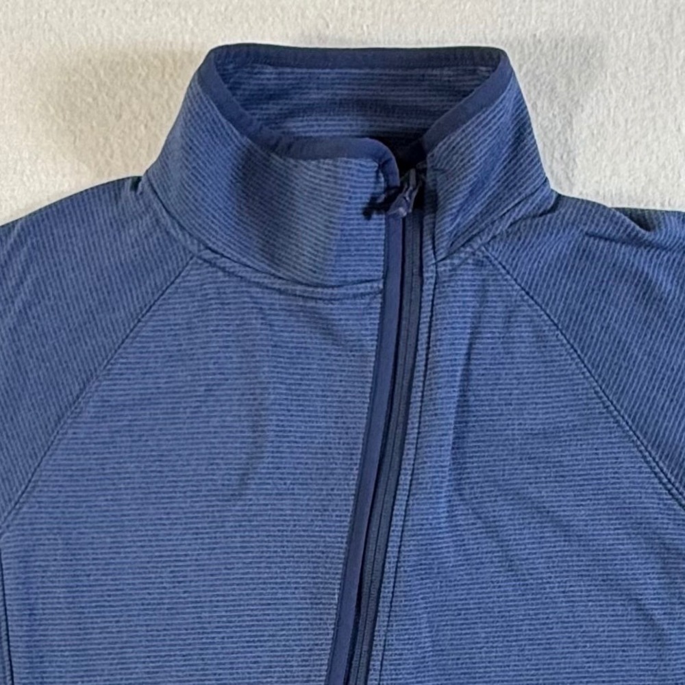 Vineyard Vines Full Zip Jacket Mens Medium Performance Micro Stripe Blue
